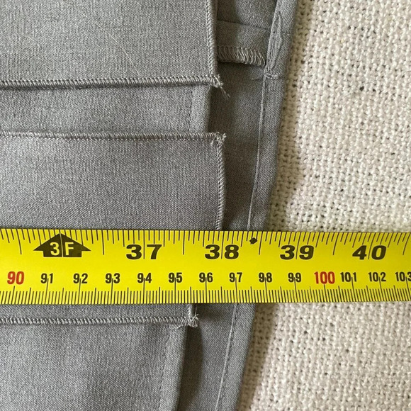 CALVIN  Klein Gray Pleated Sleeveless Belted Fit & Flare Dress Size 12 - Picture 15 of 15